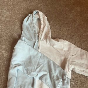 Blue and White cropped hoodie